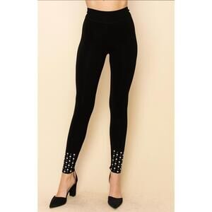 NEW VOCAL APPAREL women's stone & studs leggings in black